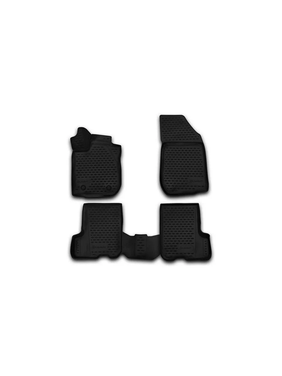 Коврики 3D в салон RENAULT Sandero/Sandero Stepway, 2014-, 4 шт. (полиуретан) / Рено Сандеро