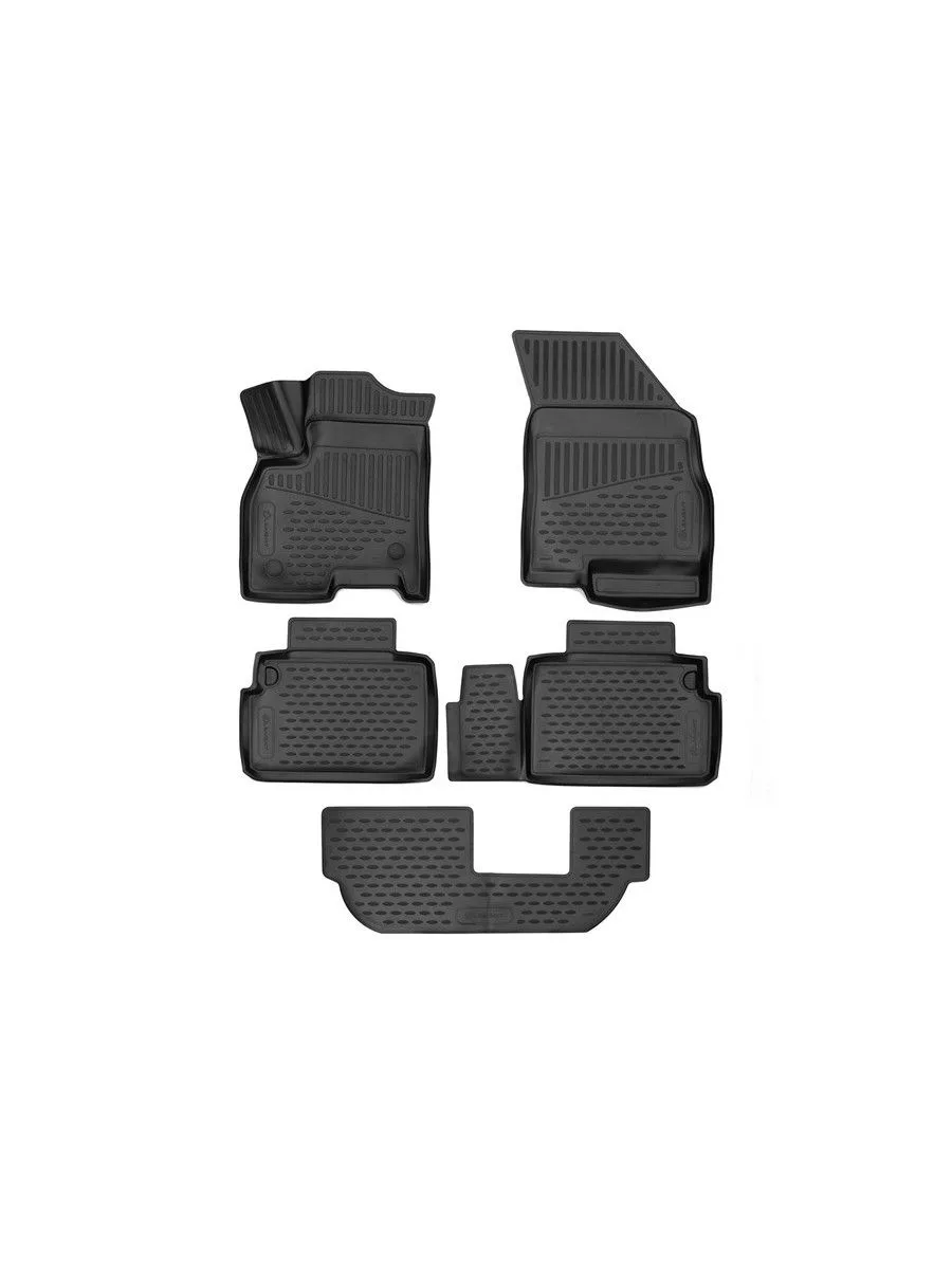 Коврики 3D в салон для CHERY Tiggo 8, 2018-2022 (I), 2022- (Ir), внед. 7 мест, 5 шт (полиуретан) / Черри Тигго 8