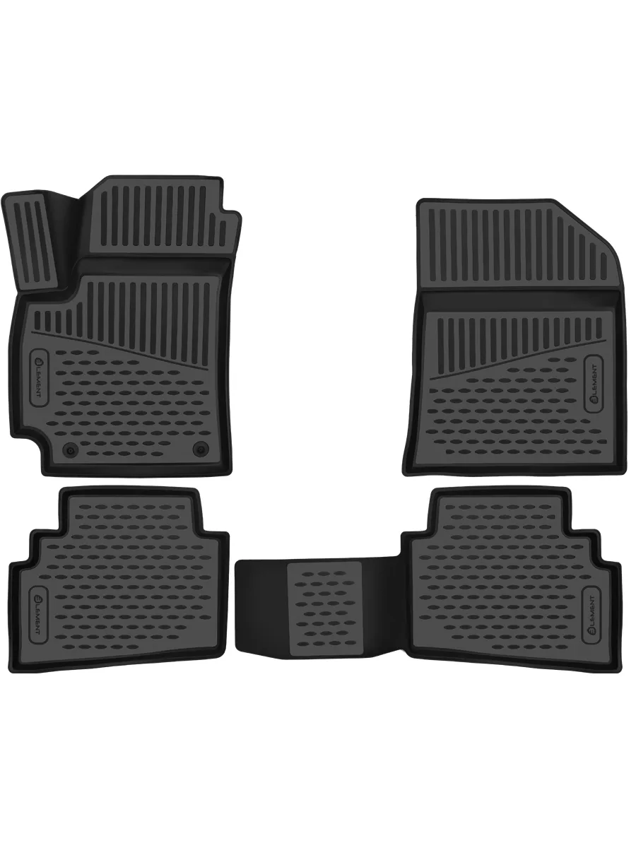 Коврики 3D в салон для KIA Seltos, 2WD/4WD, 2019-2022, кроссовер, 4шт. (полиуретан) / Киа Селтос