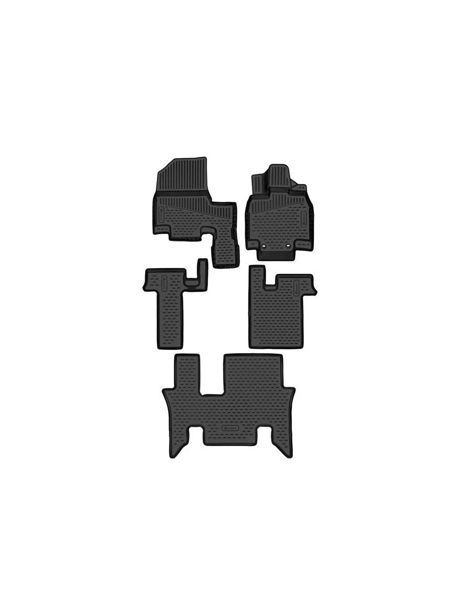 Коврики 3D в салон для HONDA Stepwgn (V(RP1)-VI(RP6)) 2017-н.в., правый руль, 8 мест, минивэн, гибрид, 5шт. (полиуретан) / Хонда Степвгн