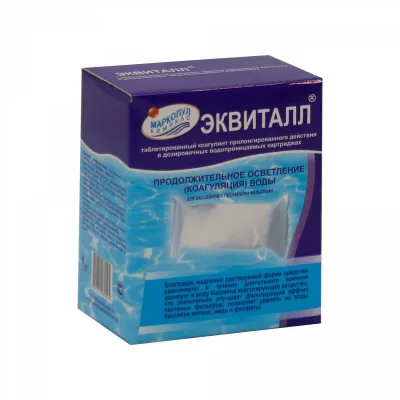 Коагулянт (осветлитель) длительного действия ЭКВИТАЛЛ, 1кг коробка, таблетки в картридже