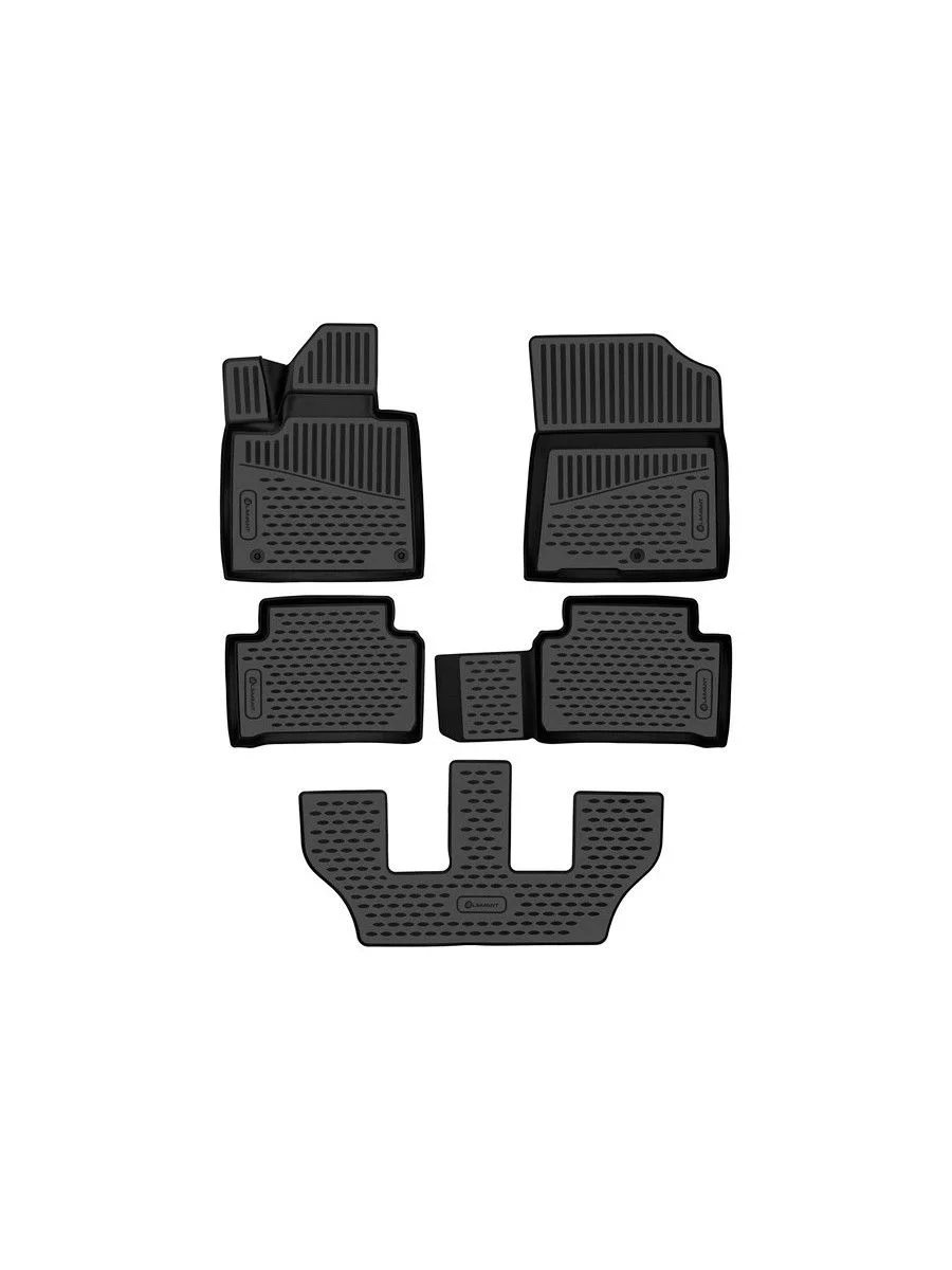 Коврики 3D в салон для KIA Sorento IV 2020 - , внедорожник, 7 мест, 5шт. (полиуретан) / Киа Соренто