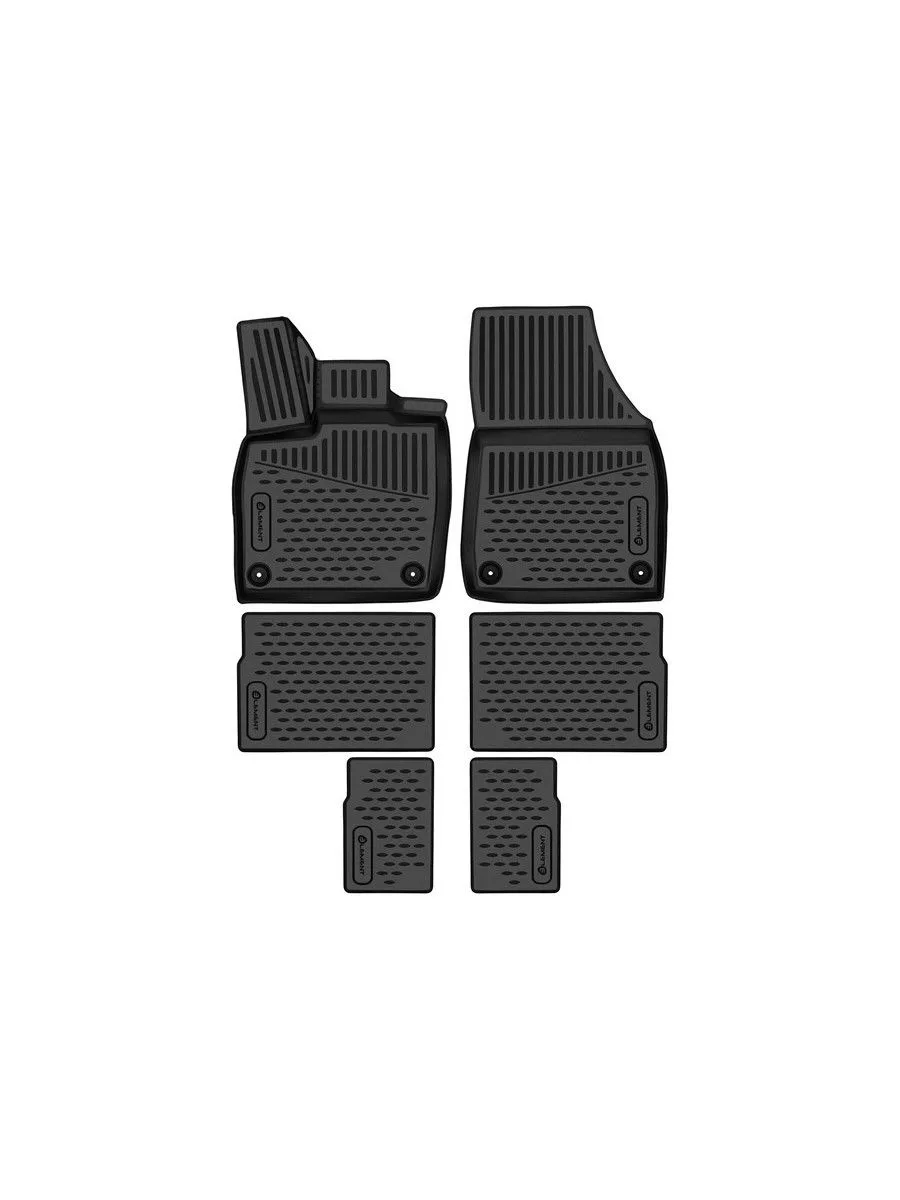 Коврики 3D в салон для VOLKSWAGEN ID.6 (I) 2021-, 7 мест, 6шт. (полиуретан) / Фольксваген Ид.6