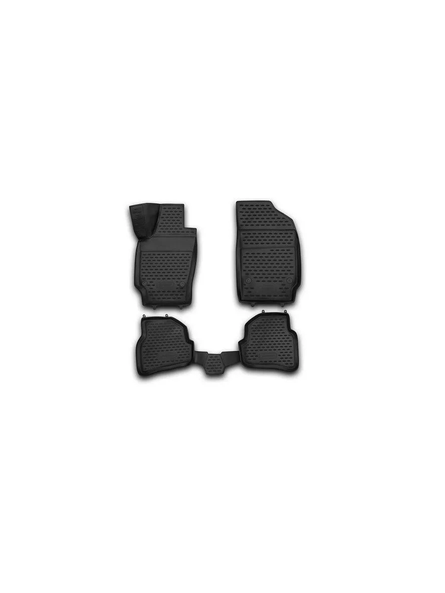 Коврики 3D в салон для VOLKSWAGEN Polo (V, Vp) 2009-2020, хб., 4 шт. (полиуретан) / Фольксваген Поло
