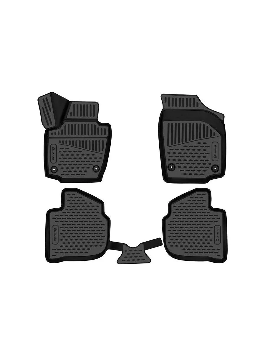 Коврики 3D в салон для SKODARapid (I, Iр, II), 2013-2020, 2020- / VOLKSWAGEN Polo, 2020-, 4шт. (полиуретан) / Шкода Рапид