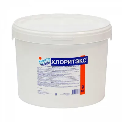 Гранулы для текущей и ударной дезинфекции воды ХЛОРИТЭКС 9 кг