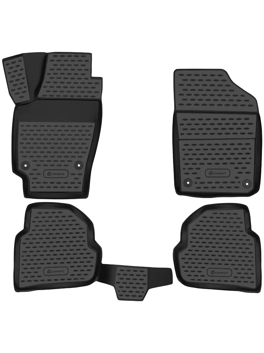 Коврики 3D в салон для VW Polo (V, Vp) 2009-2020, 4 шт. сед. (полиуретан) / Фольксваген Поло