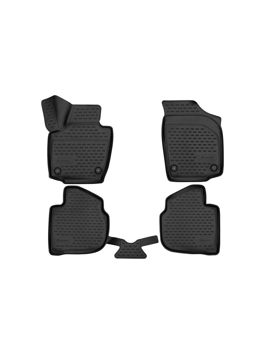 Коврики 3D в салон для VOLKSWAGEN Polo, 2020-/ SKODARapid (I, Iр, II), 2013-2020, 2020- , 4шт. (полиуретан) / Фольксваген Поло