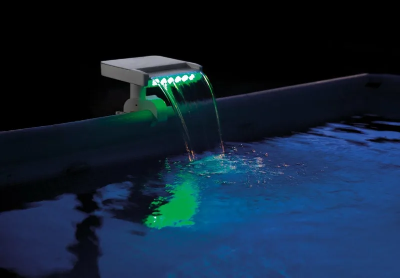 Водопад для бассейна с цветной LED подсветкой