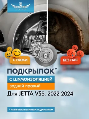 Подкрылок с шумоизоляцией для JETTA VS5 2022-2024 (I рест. 1) задний правый (Джетта ВС5) Внедорожник 5 дв. FWD - TOTEM.S
