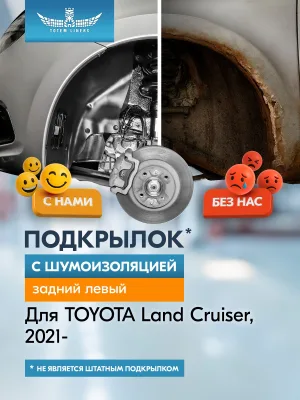 Подкрылок с шумоизоляцией для TOYOTA Land Cruiser 300 2021 - Внедорожник 5 дв. 110 (задний левый) / Тойота Ленд крузер
