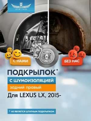 Подкрылок с шумоизоляцией LEXUS LX, 2015- (задний правый) / Лексус ЛХ