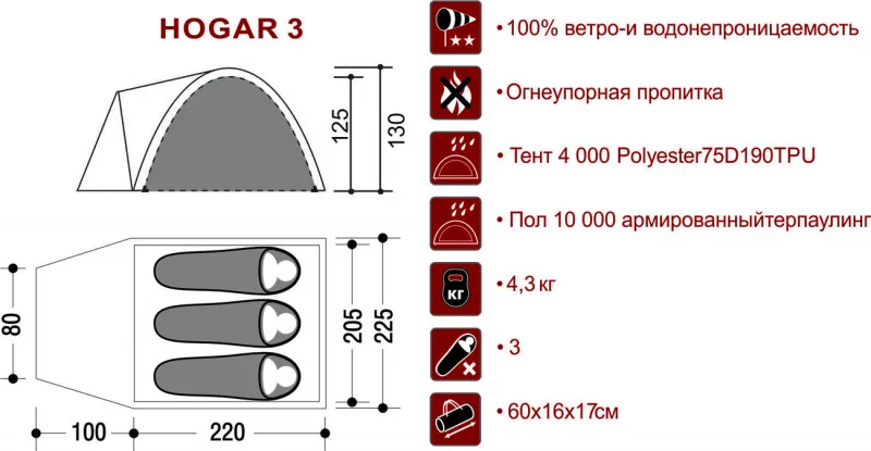 Палатка HOGAR 3