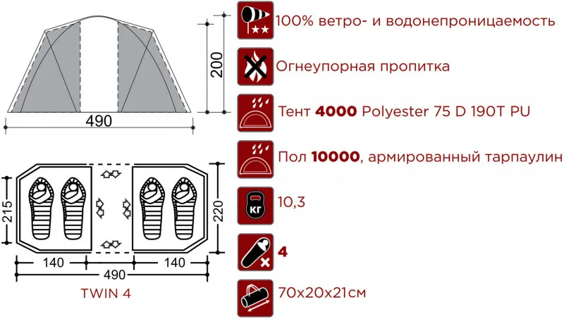 Палатка TWIN 4