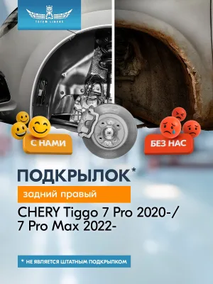 Подкрылок для CHERY Tiggo 7 Pro 2020-н.в., 7 Pro Max 2022-н.в. (I, I рестайлинг) Внедорожник 5 дв. (задний правый) / Черри Тигго 7 Про / Черри Тигго