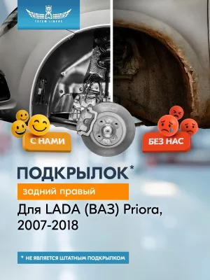 Подкрылок LADA Priora 2007 -2018 (задний правый) / Лада Приора