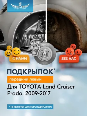 Подкрылок TOYOTA LC150, 2009-2013, 2013-2015, 2015-, внедорожник (передний левый) / Тойота Ленд крузер прадо