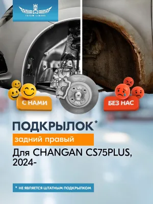 Подкрылок для CHANGAN CS75PLUS 2024-н.в. (IV) задний правый (Чанган КС75ПЛЮС) Внедорожник 5 дв. FWD - TOTEM