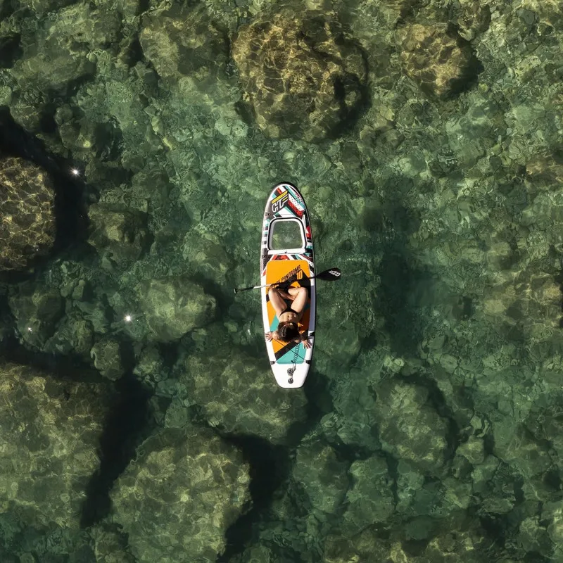 SUP-доска "Breeze Panorama" 305x84x12см, насос, весло, лиш, ремнабор, сумка, до 110кг