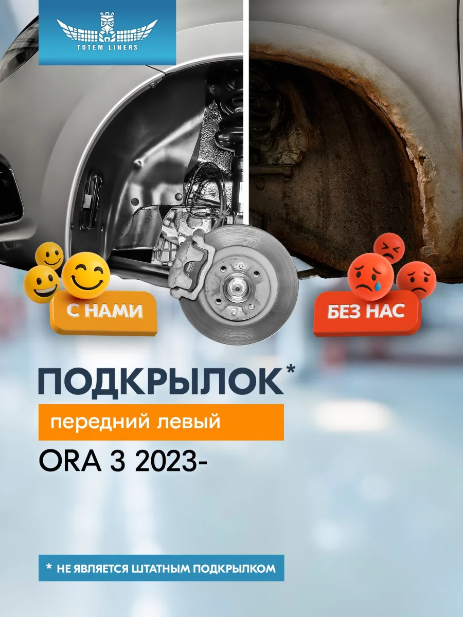 Подкрылок для ORA 3 2023-н.в. передний левый (ОРА ) Хэтчбек 5 дв. FWD - TOTEM