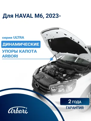 Упоры капота для HAVAL M6 2019-2021 (I рест.) 2021-н.в. внедорожник 5 дв. Arbori 2 шт. / Хавал М6