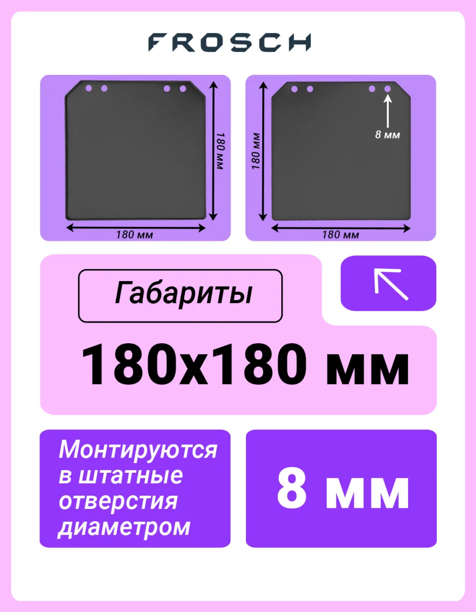 Брызговик для легковых прицепов, 2 шт.(стандарт)