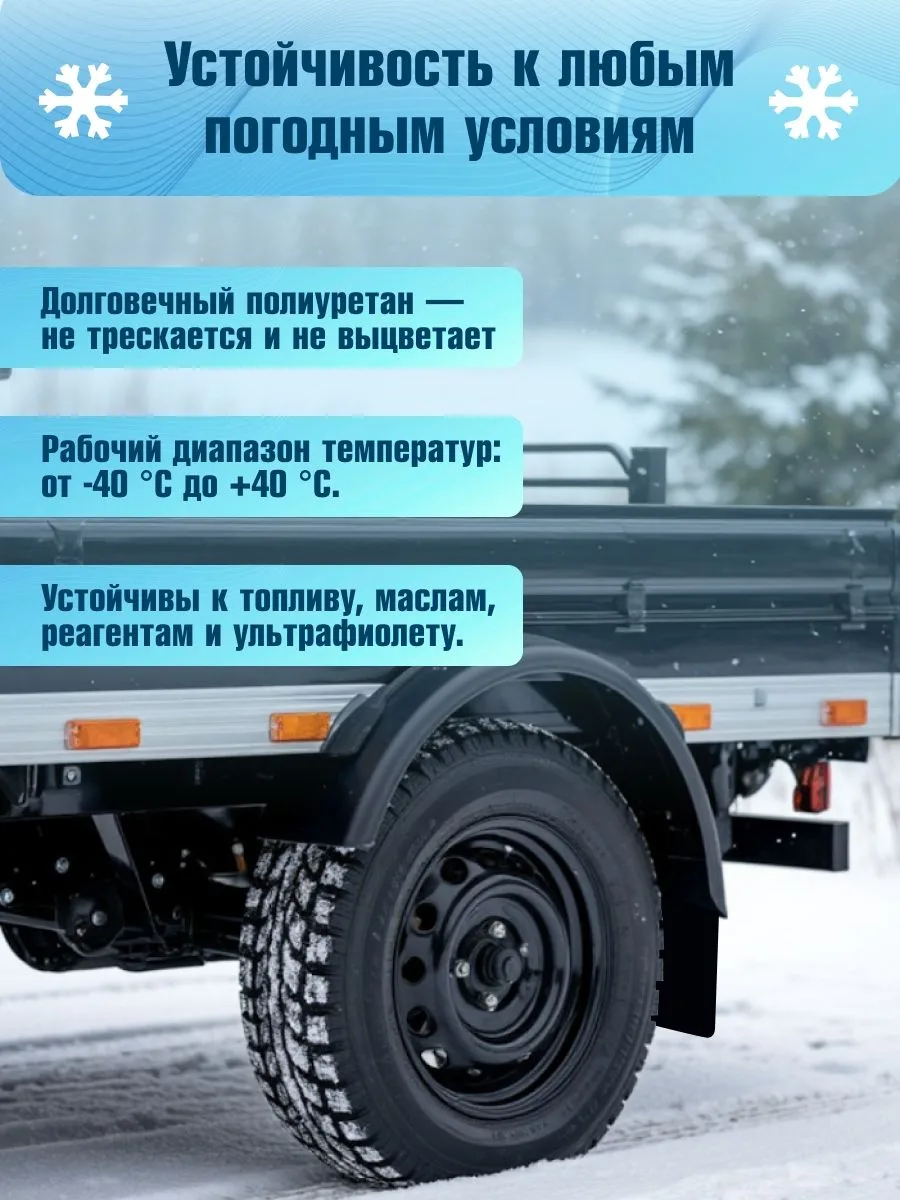 Брызговики для легковых прицепов 235x260 мм, 2 шт (полиуретан)