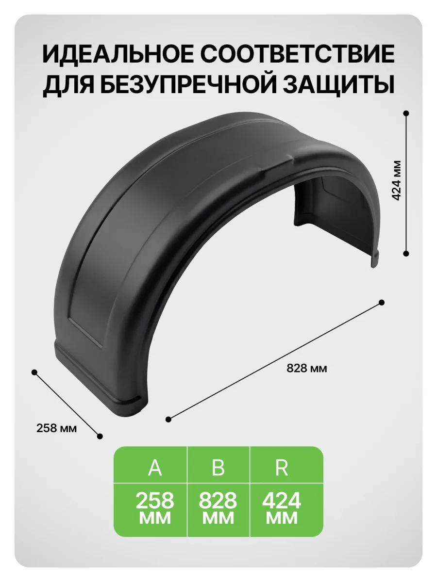 Крыло R16 (1шт) для прицепов и бортовых грузовиков газ, мзса, трейлер, спартак, атлант, викинг, кмз, сст, ижевские, курган, AvtoS, Русич