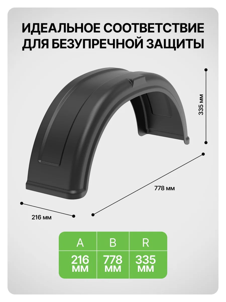 Крыло R13-R15 (1шт) для прицепов трейлер, мзса, спартак, атлант, титан, викинг, кмз, сст, саз, ижевские, курган, AvtoS, Русич