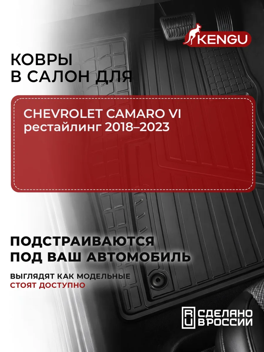 Коврики в салон универсальные для CHEVROLET CAMARO VI рестайлинг (2018-2023), 4 шт. / Шевроле Камаро
