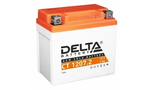 Аккумулятор для мототехники DELTA CT 1207.2 7Ач 130A обр. пол. 114x70x108 (YTX5L-BS, YTZ7S, YTZ6S)