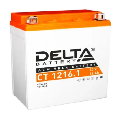 Аккумулятор для мототехники DELTA CT 1216.1 16Ач 230A обр. пол. 151x88x164 (YTX16-BS, YB16B-A)
