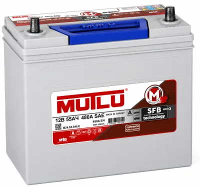Аккумулятор Mutlu Asia SFB M3 55 Ач обр. пол. тонк. кл. 450A 237x127x222 (65B24L)