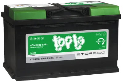 Аккумулятор Topla AGM STOP-N-GO 80 Ач обр. пол. 800A 315x175x190