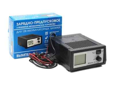 Зарядно-предпусковое устройство Вымпел-37 0-20А, автомат, 14.1/14.8/16В, ЖК дисплей (AGM,Гель)