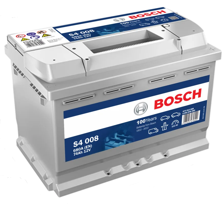Аккумулятор Bosch S4 008 74 Ач обр. пол. 680A 278x175x190