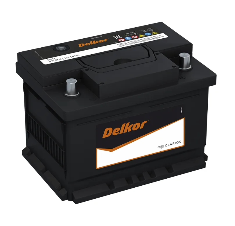 Аккумулятор DELKOR 61 Ач обр. пол. низкий 600А 242x175x175