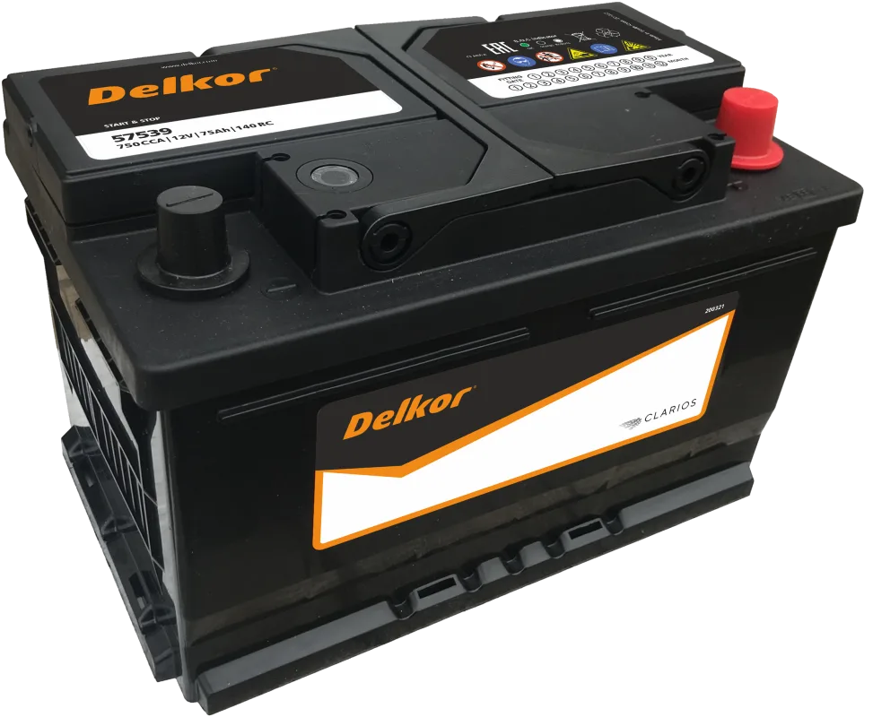 Аккумулятор DELKOR LB3 75 Ач обр. пол. низкий (57539) 650А 278x175x175
