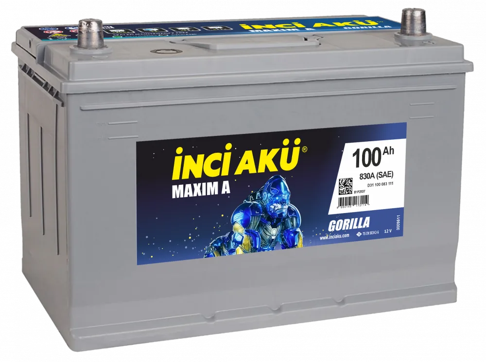 Аккумулятор INCI AKU Maxim A Asia 100 Ач обр. пол. 830A 306x173x220