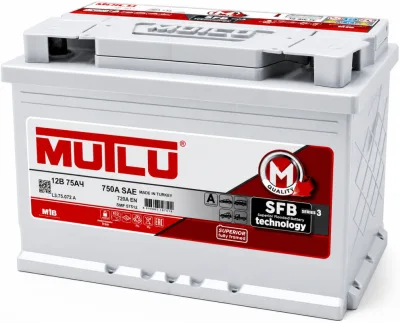 Аккумулятор Mutlu Mega Calcium SFB M3 75 Ач обр. пол. 720A 278x175x190 (L3.75.072.A)