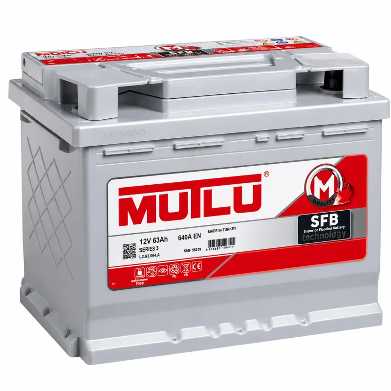 Аккумулятор Mutlu Mega Calcium 63R обр. пол. 640A (680A SAE) 242x175x190 (L2.63.064.A)
