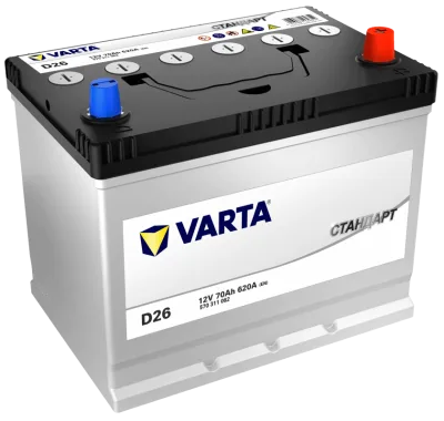Аккумулятор Varta Стандарт Asia D26 70 Ач обр. пол. 620A 258x173x223