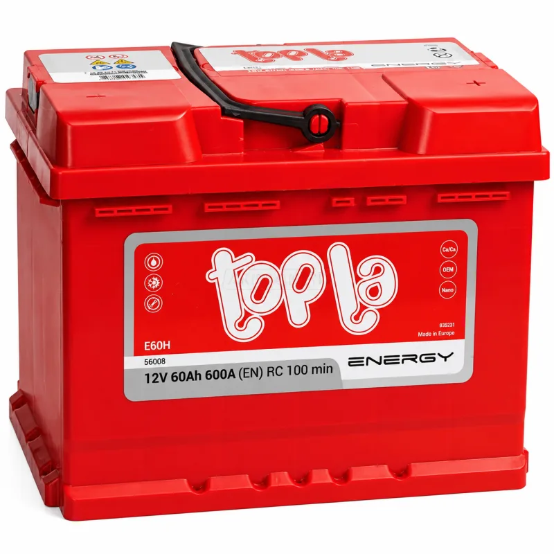 Аккумулятор Topla Energy 60 Ач обр. пол. 600А 242x175x190