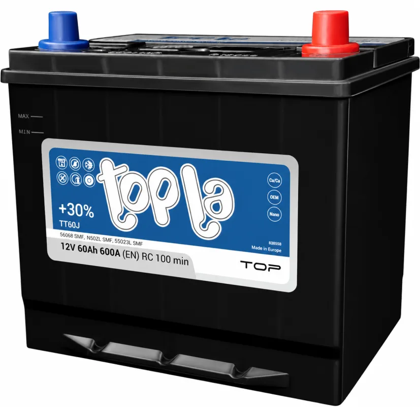 Аккумулятор Topla Top Asia 60 Ач обр. пол. 650A 232x173x225