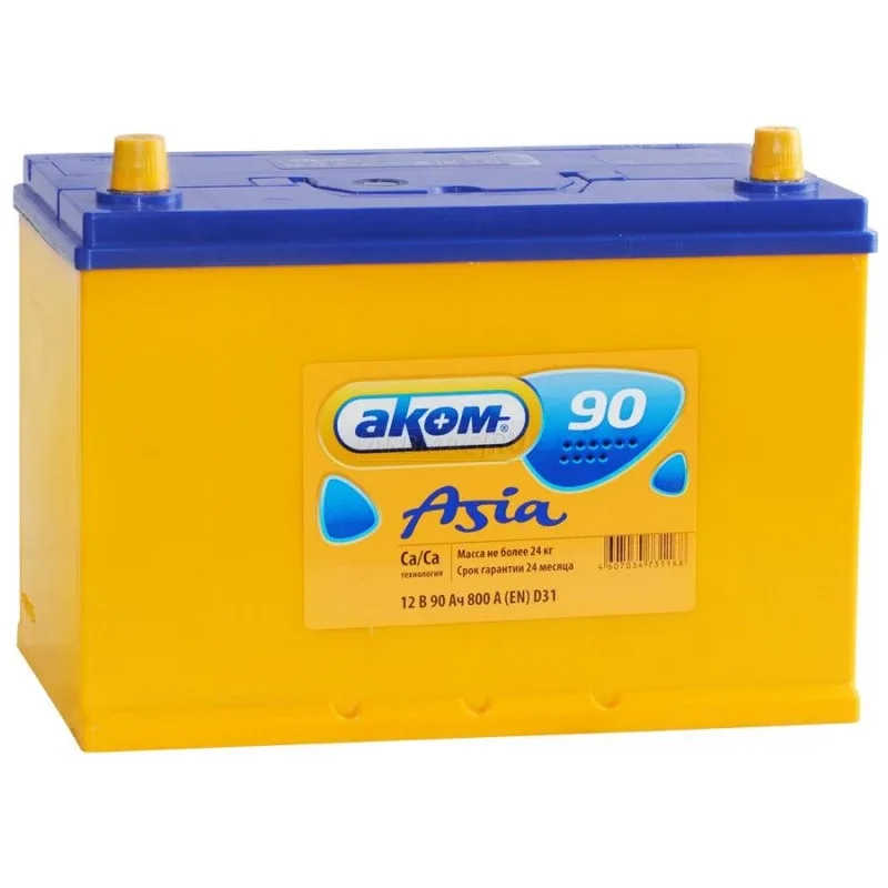 Аккумулятор АКОМ Asia 90 Ач прям. пол. 800A 306x173x220 (105D31R)