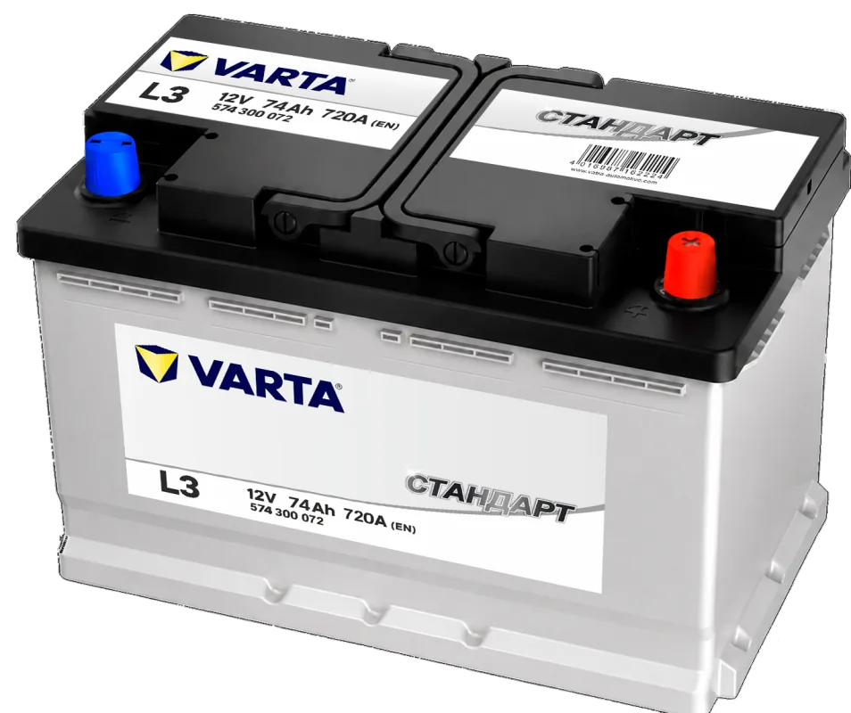Аккумулятор Varta Стандарт 74 Ач обр. пол. 720A 278x175x190 (574 300 072)