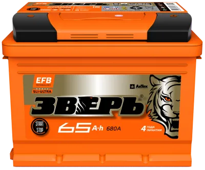 Аккумулятор Зверь EFB 65 Ач обр. пол. 680А 242х175х190