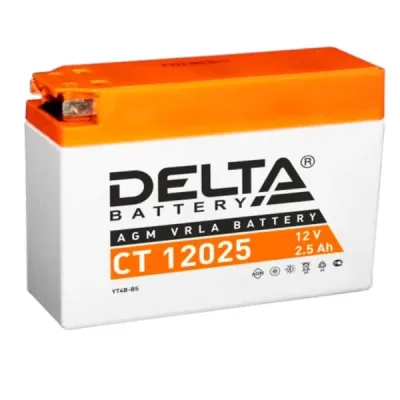 Аккумулятор для мототехники DELTA CT 12025 2,5Ач 40Aобр. пол. 114x39x86 (YT4B-BS)