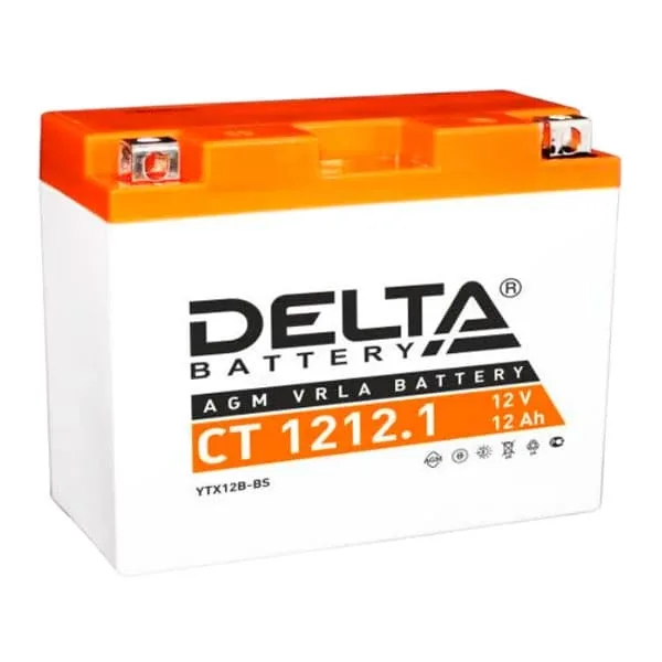 Аккумулятор для мототехники DELTA CT 1212.1 12Ач 155A прям. пол. 151x71x130 (YT12B-BS)