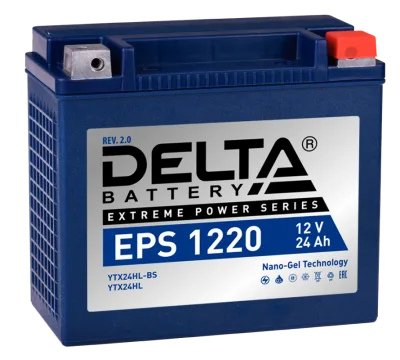 Аккумулятор для мототехники DELTA EPS 1220 20Ач 340А обр. пол. 205x87x162 (Y50-N18L-A3, YTX24HL-BS, YTX24HL)